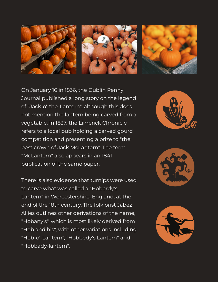 Booklet template: More About Jack-o'-lantern - Common Decorations During Halloween (Created by Visual Paradigm Online's Booklet maker)