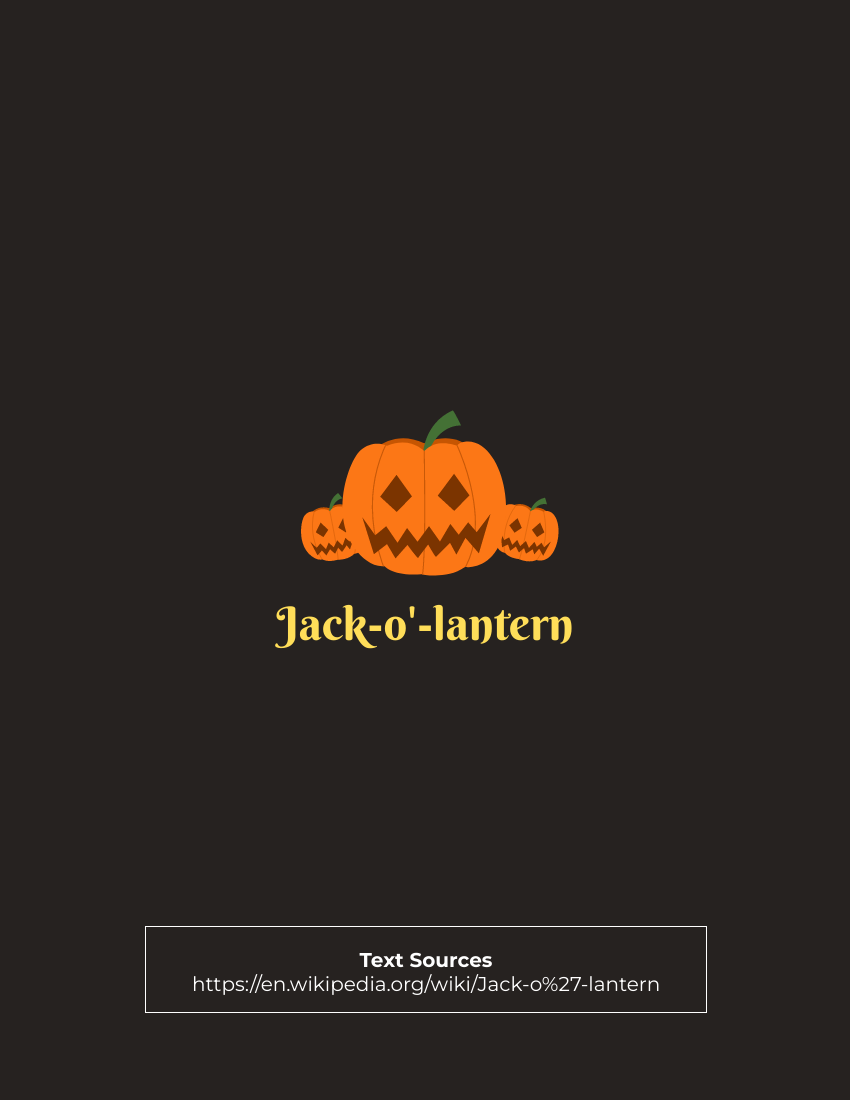 小册子 模板。More About Jack-o'-lantern - Common Decorations During Halloween (由 Visual Paradigm Online 的小册子软件制作)