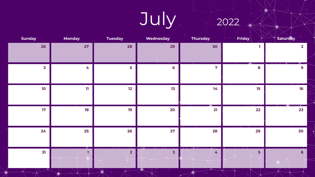 Calendar 模板。 Simple Calendar 2022 (由 Visual Paradigm Online 的Calendar軟件製作)