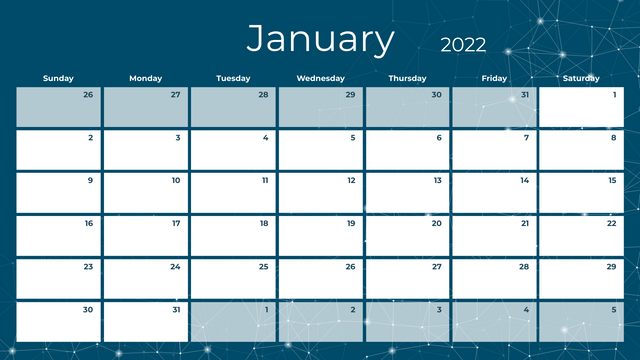 Calendar template: Simple Calendar 2022 (Created by InfoART's  marker)