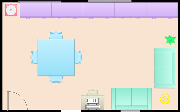Dining Room Floor Plan template: Simple Dining Room  (Created by Visual Paradigm Online's Dining Room Floor Plan maker)