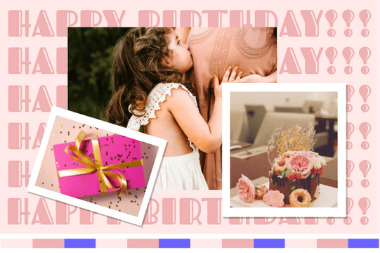 Greeting Card template: Pink Birthday Girl Greeting Card (Created by InfoART's  marker)
