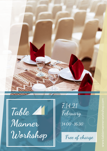 Flyer template: Table Manner Workshop Flyer (Created by Visual Paradigm Online's Flyer maker)