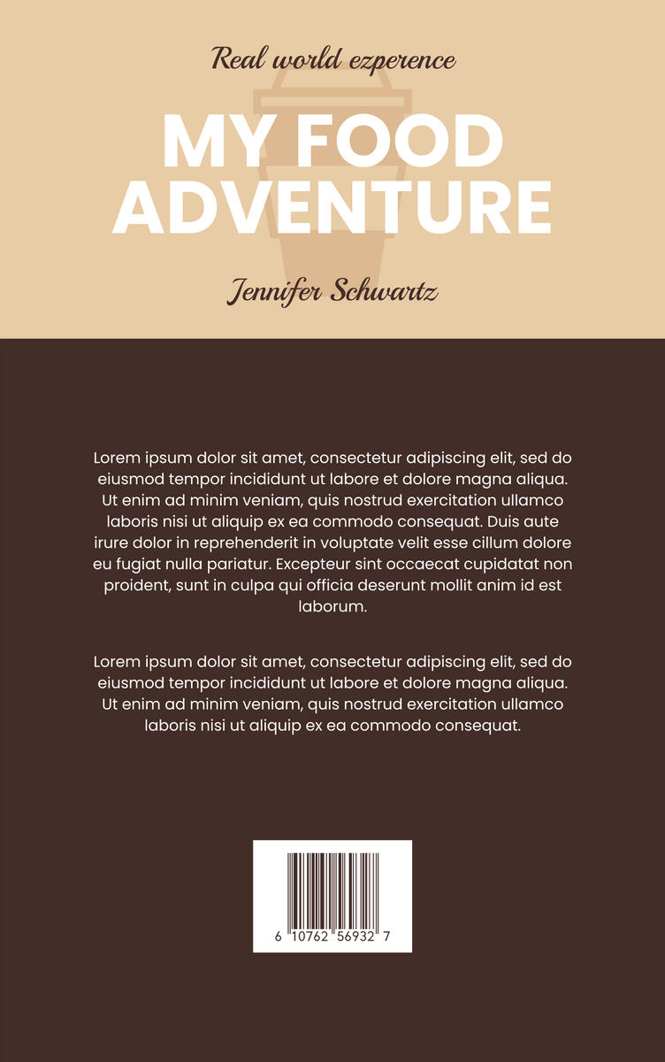 Book Cover template: My Food Adventure Book Cover (Created by Visual Paradigm Online's Book Cover maker)