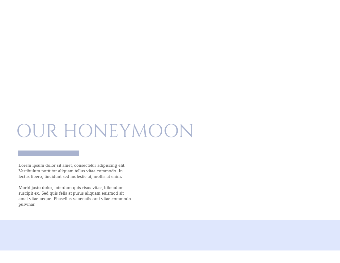 旅行照相簿 模板。 Honeymoon Travel Photo Book (由 Visual Paradigm Online 的旅行照相簿軟件製作)