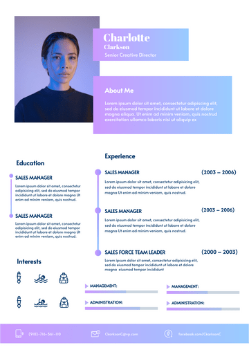 Resume template: Chetwode Blue Resume (Created by Visual Paradigm Online's Resume maker)
