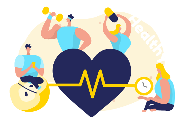 Healthcare Illustration template: Staying Healthy (Created by Scenarios's Healthcare Illustration maker)