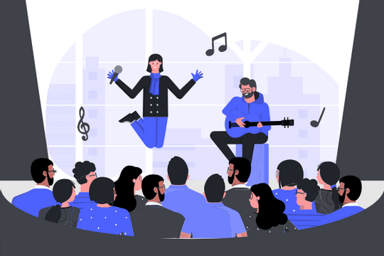 節日插圖 模板。 Music Performance Illustration (由 Visual Paradigm Online 的節日插圖軟件製作)