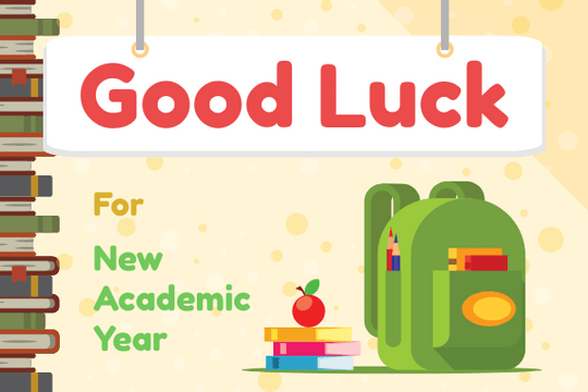 Good Luck For New Academic Year Greeting Card