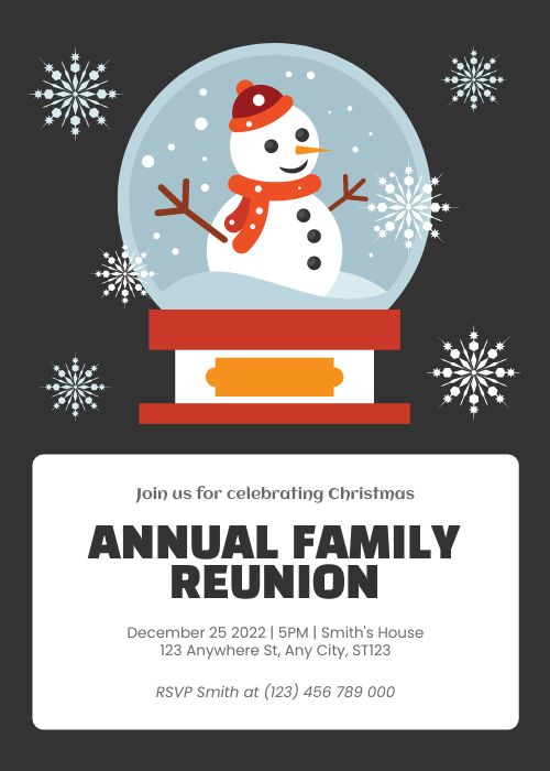Invitation template: Christmas Family Reunion Invitation (Created by Visual Paradigm Online's Invitation maker)
