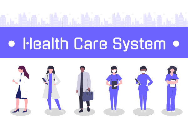 Healthcare Illustration template: Health Care System Of The City (Created by Scenarios's Healthcare Illustration maker)
