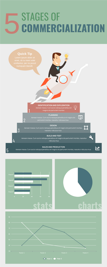 Infographic template: 5 Stages of Commercialization Infographic (Created by Visual Paradigm Online's Infographic maker)