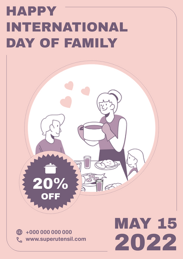 Flyer template: Utensil Family Day Discount Flyer (Created by Visual Paradigm Online's Flyer maker)