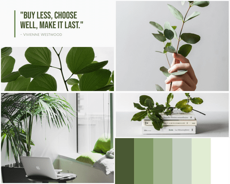 Mood Boards template: Green Living Style Mood Board (Created by Visual Paradigm Online's Mood Boards maker)