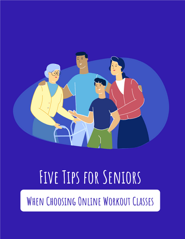 小册子 模板。Five Tips for Seniors When Choosing Online Workout Classes (由 Visual Paradigm Online 的小册子软件制作)