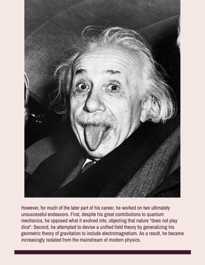 Biography template: Albert Einstein Biography (Created by Visual Paradigm Online's Biography maker)