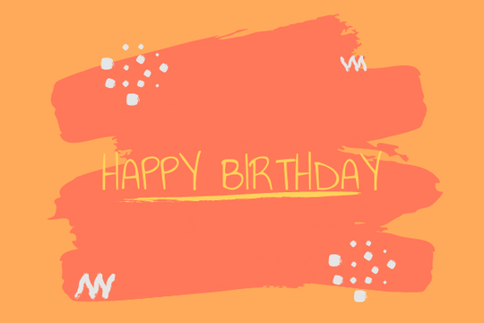 Editable greetingcards template:Orange Birthday Card