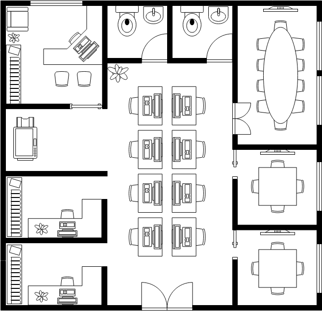 Work Office Floor Plan template: Regular Office Floor Plan (Created by Visual Paradigm Online's Work Office Floor Plan maker)