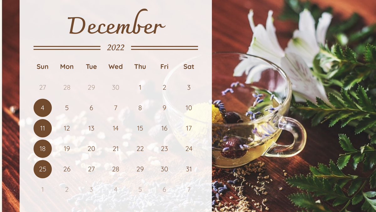 Tea Time Calendar 2022