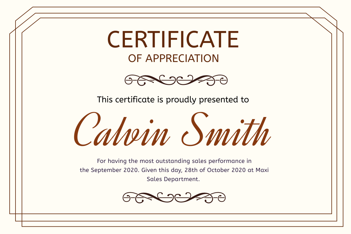 Certificate template: Simple Floral Certificate (Created by InfoART's Certificate maker)