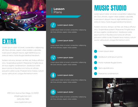 Brochure template: Music Studio Brochure (Created by Visual Paradigm Online's Brochure maker)