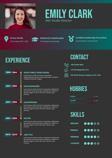Resume template: Scarlet Mint Resume (Created by Visual Paradigm Online's Resume maker)