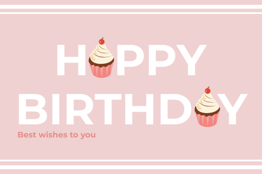 Editable greetingcards template:Birthday Cupcake Card