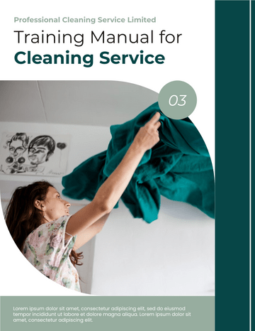 培訓手冊 模板。 Training Manual For Cleaning Service (由 Visual Paradigm Online 的培訓手冊軟件製作)