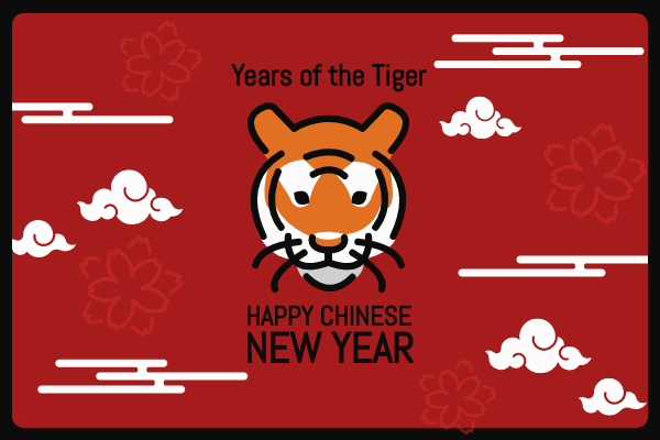 Year Of The Tiger Illustration Chinese New Year Greeting Card