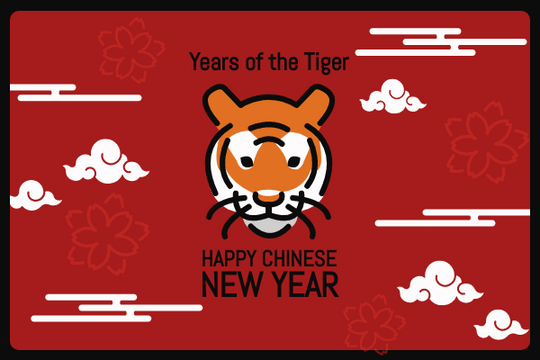 Year Of The Tiger Illustration Chinese New Year Greeting Card