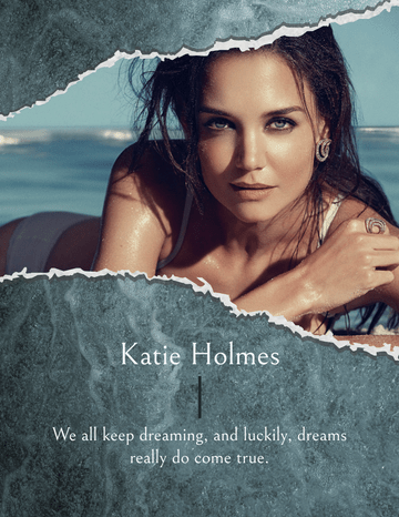 Quotes 模板。 We all keep dreaming, and luckily, dreams really do come true. – Katie Holmes (由 Visual Paradigm Online 的Quotes軟件製作)