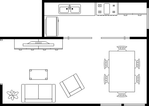 Dining Room Floor Plan template: Simple Dining Room Floor Plan (Created by Visual Paradigm Online's Dining Room Floor Plan maker)