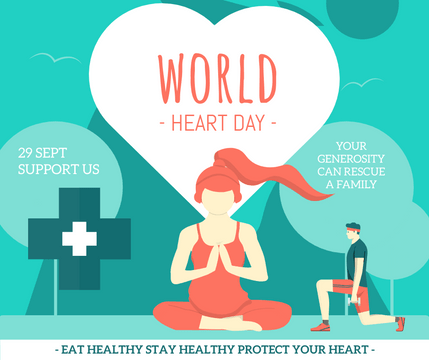 Facebook Post template: Clinical World Heart Day Quote Facebook Post (Created by Visual Paradigm Online's Facebook Post maker)