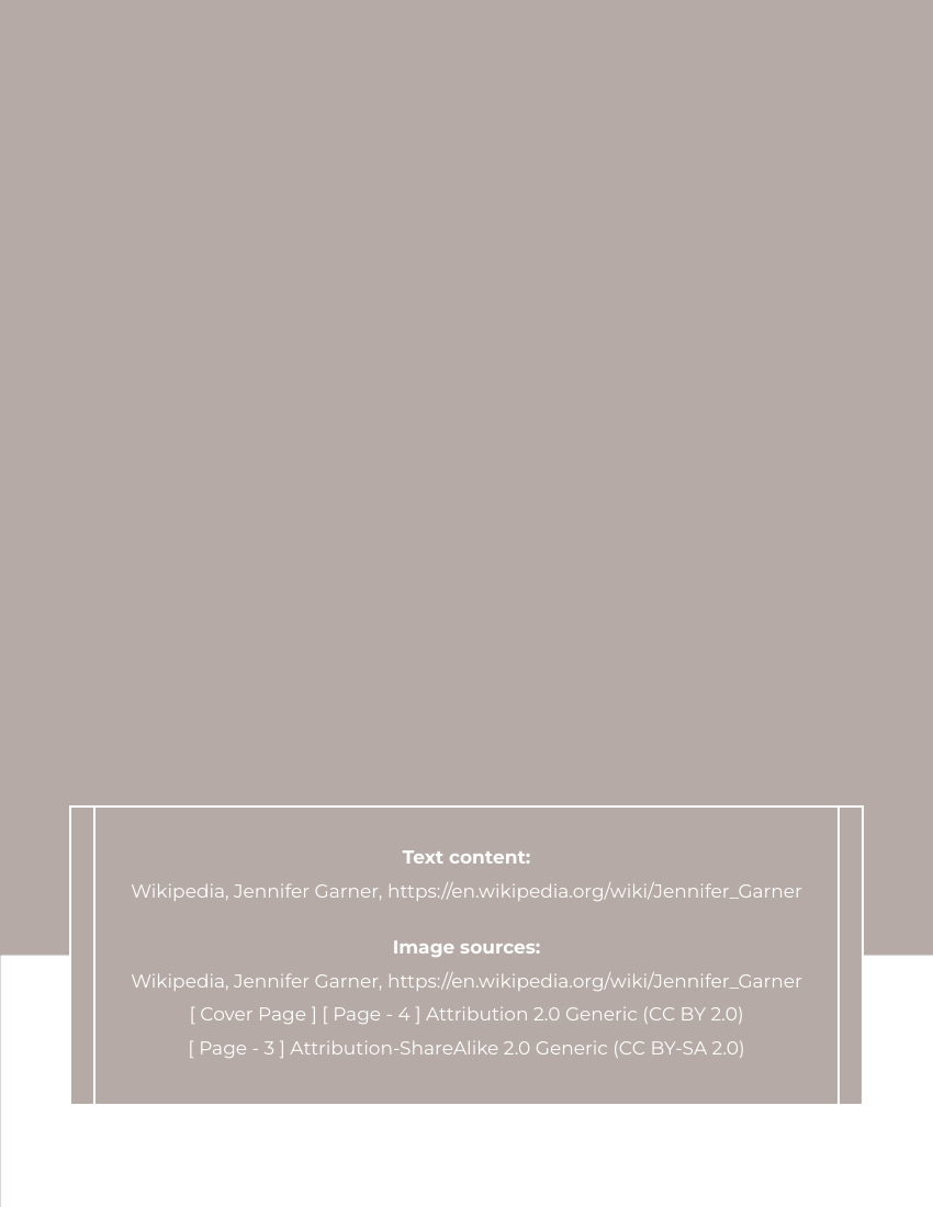 Biography template: Jennifer Garner Biography (Created by Visual Paradigm Online's Biography maker)