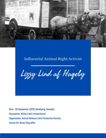 Biography 模板。Lizzy Lind af Hageby Biography (由 Visual Paradigm Online 的Biography软件制作)