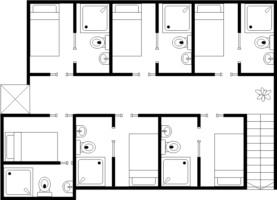 Floor Plan template: Small Hotel Room Floor Plan (Created by Visual Paradigm Online's Floor Plan maker)
