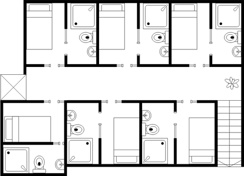 Floor Plan template: Small Hotel Room Floor Plan (Created by Visual Paradigm Online's Floor Plan maker)