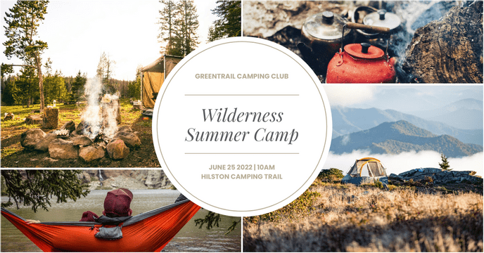 Facebook 广告 模板。Wilderness Summer Camp Facebook Post (由 Visual Paradigm Online 的Facebook 广告软件制作)