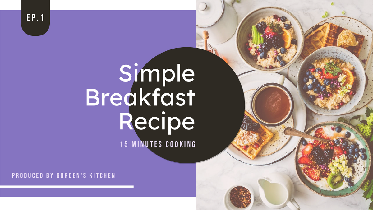 YouTube Thumbnail template: Simple Breakfast Recipe Tutorial YouTube Thumbnail (Created by Visual Paradigm Online's YouTube Thumbnail maker)
