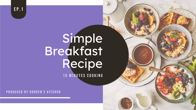 Editable youtubethumbnails template:Simple Breakfast Recipe Tutorial YouTube Thumbnail