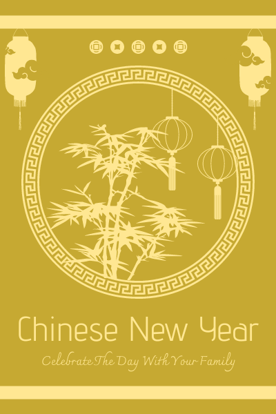 Garden View Chinese New Year Greeting Card