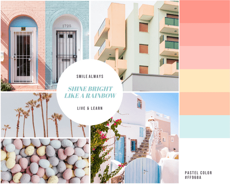 Mood Boards template: Pastel Architecture Mood Board (Created by Visual Paradigm Online's Mood Boards maker)