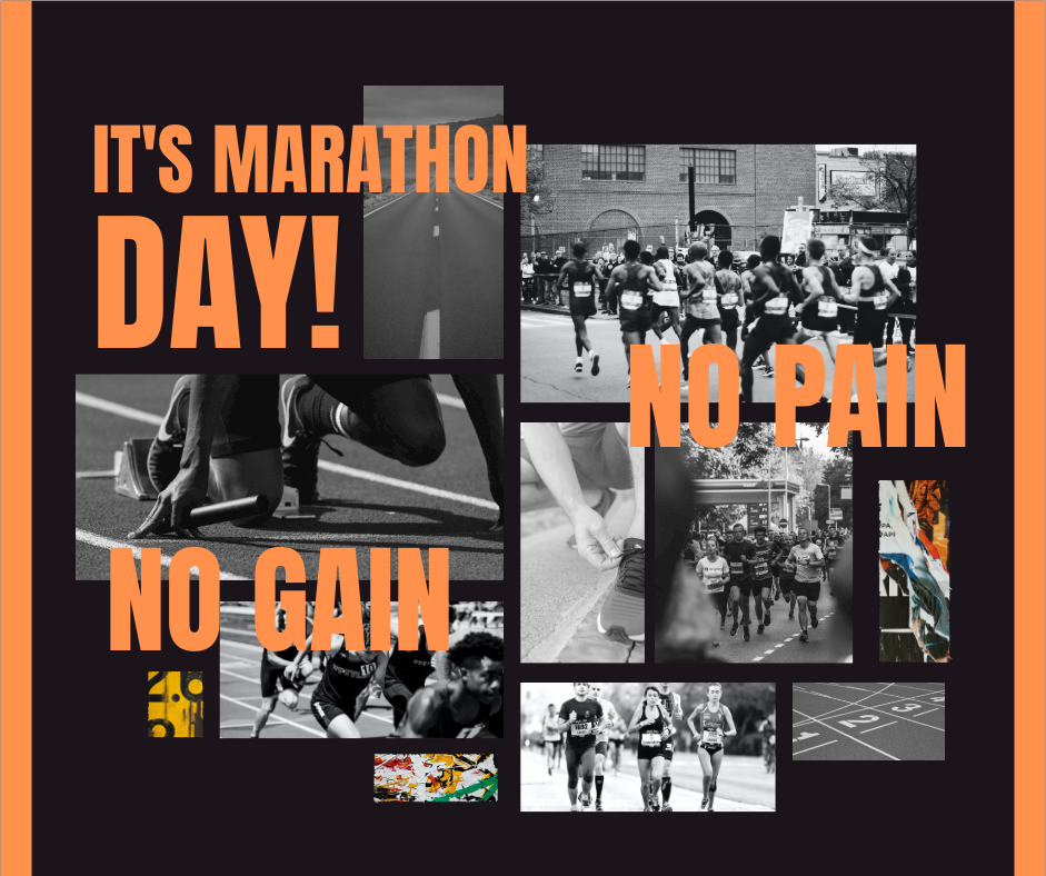 Facebook 帖子 模板。 Marathon Day Collage Facebook Post (由 Visual Paradigm Online 的Facebook 帖子軟件製作)