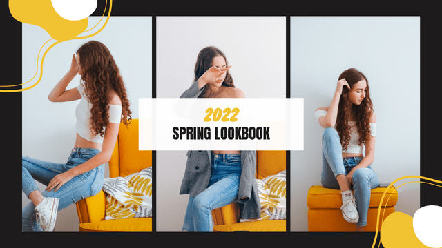 YouTube Thumbnail template: Yellow And White Fashion Girl Photo Lookbook YouTube Thumbnail (Created by InfoART's  marker)