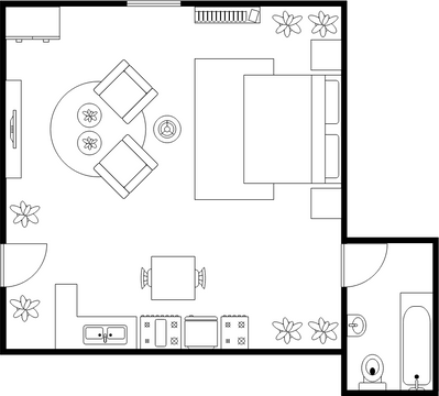 Floor Plan template: King Size Bedroom Floor Plan (Created by Visual Paradigm Online's Floor Plan maker)