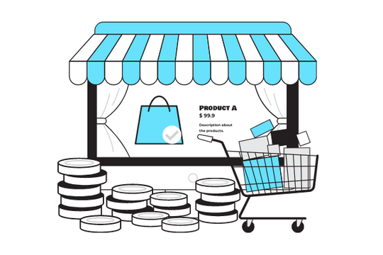 商业插图 模板。Online Store (由 Visual Paradigm Online 的商业插图软件制作)