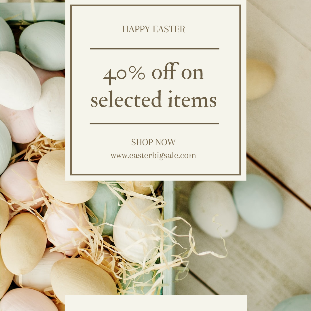 Simple Brown Easter Photo Easter Sale Instagram Post