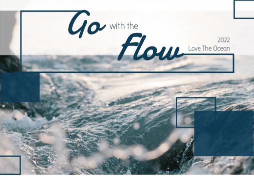 Editable postcards template:Go With The Flow Postcard
