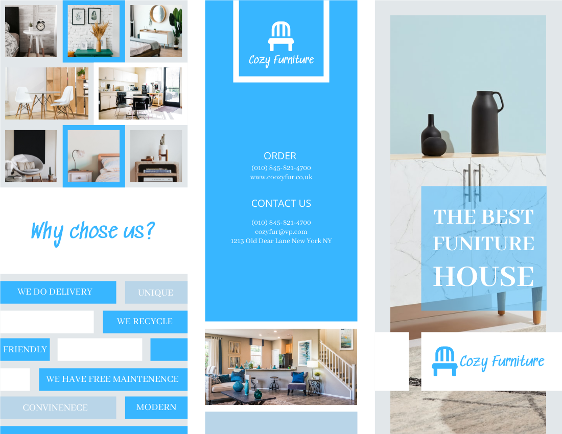 Brochure template: Modern Furniture House Brochure (Created by Visual Paradigm Online's Brochure maker)