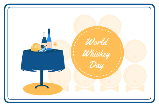節日插圖 模板。 World Whiskey Day (由 Visual Paradigm Online 的節日插圖軟件製作)